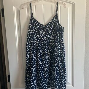 Chic Navy and White Spotted Dress